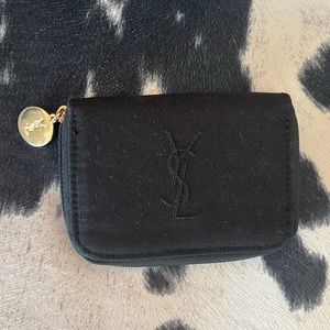 Yves Saint Laurent Parfums Black Cotton Mini Wallet
